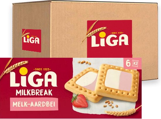 Liga - Milkbreak Duo Fraises Au Lait - 12x 245g