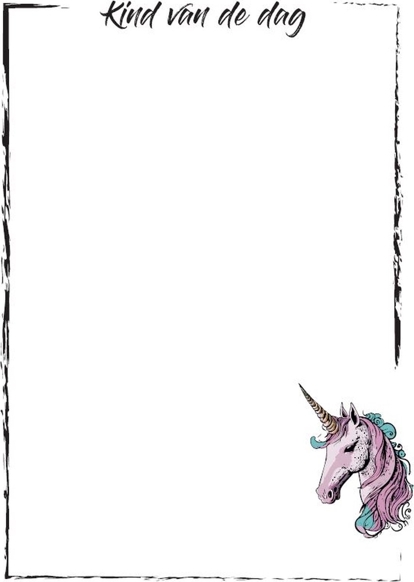 Kind van de dag unicorn - 13x18cm - opvoedtool