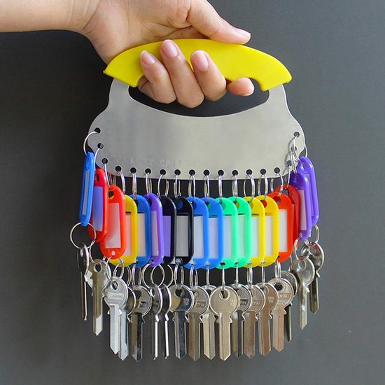 Mabor 50 stuks sleutellabels 1,22 inch blanco sleuteletiketten ronde papieren sleutelhangers met metalen ringen, sleutellabellabels voor auto, rugzak, bagage, doe-het-zelf accessoires