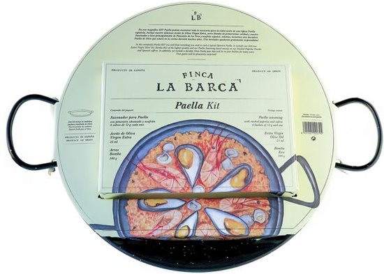 Paella Starters Kit - Finca La Barca - Eenvoudig, snel en authentiek - Goed voor 4 servings - Paella Pan - 300 gram Paella rijst - Kruidenmix - Olijfolie