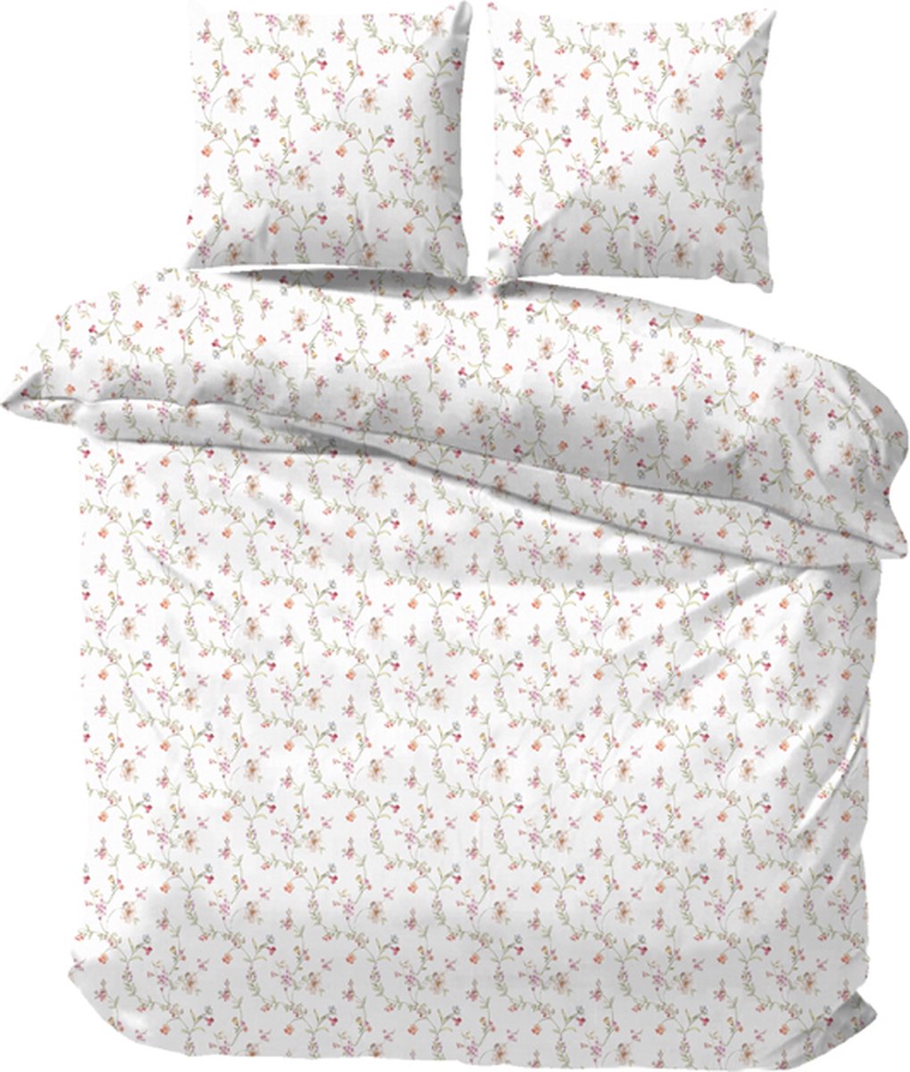 iSleep Dekbedovertrek Miriam - Eenpersoons - 140x200/220 cm - Wit