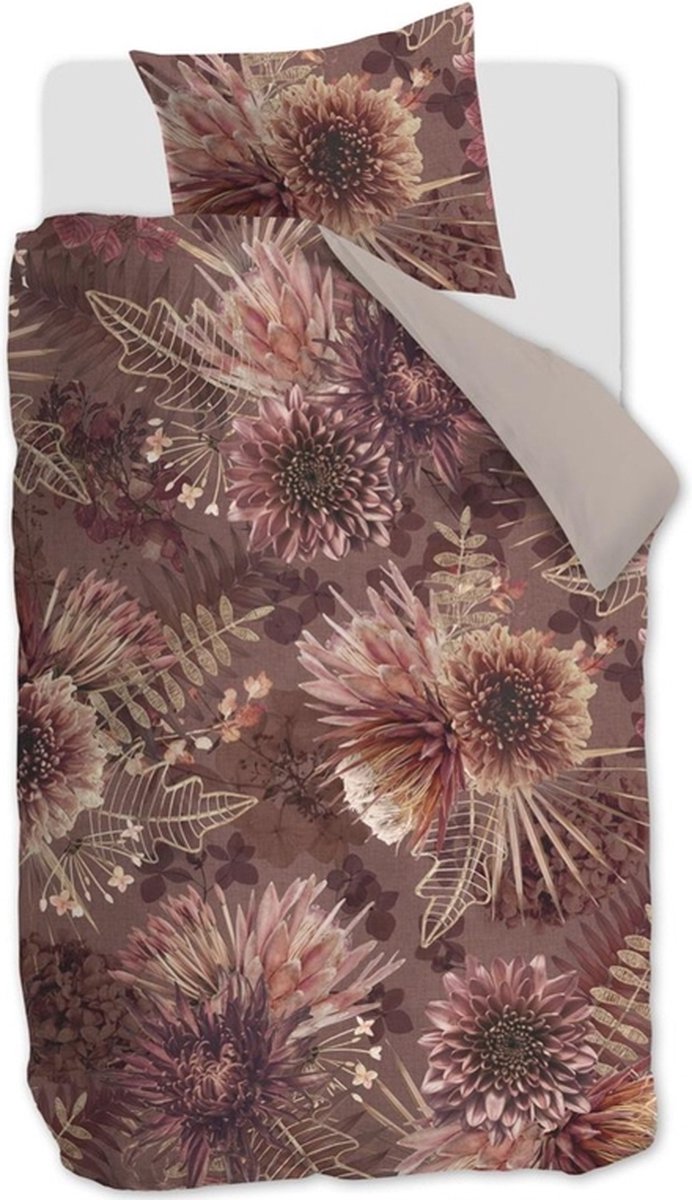 Riviera Maison Protea dekbedovertrek - Lits-Jumeaux XL - 260x200/220 - Steenrood — afbeelding 4