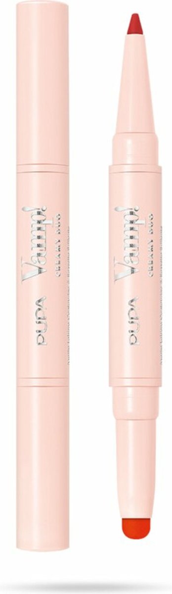 Goedkoopste PUPA Milano Vamp! Creamy Duo Lip Pencil & Shiny Lipstick 011 Orange Red 0,8 gr