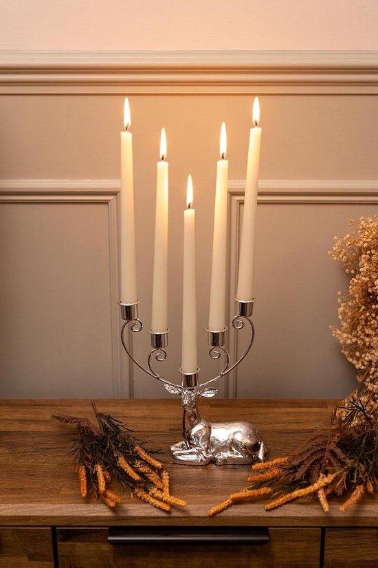 Stag Kaars Houder Decoratie Taper Diner Kaarsen Home Decor Zilver Kerst Sfeer Kersttafel