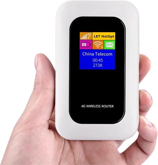 Mobile WiFi Hotspot, 4G 5G LTE Portable WiFi Router 300Mbps met SIM -kaartsleuf, Ondersteunen 10 Apparaten, voor Campers, Campers en Reizen Zwart