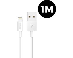 WiseQ Geschikt voor iPhone Kabel - 1 Meter - USB Kabel Bijzonder geschikt voor Lightning Oplaadkabel iPhone 14 / iPhone 13 / iPhone 12 - Wit
