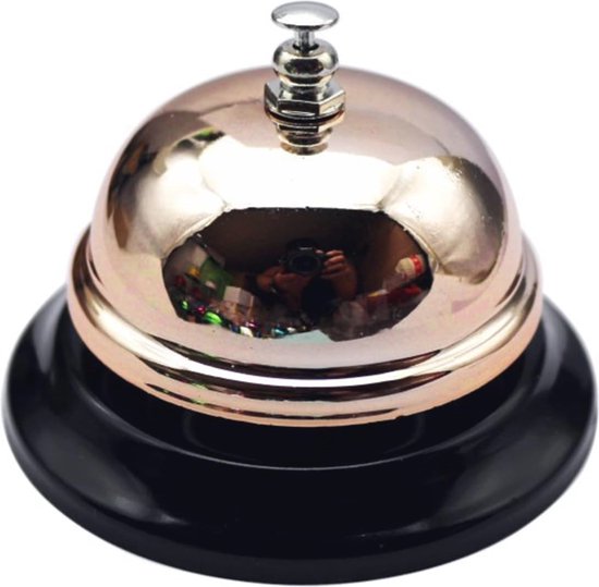 Tafelbel in Roségoud - Metalen Serviceklok voor Restaurants, Hotels, en