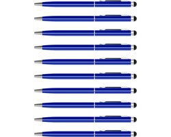 Balpen met touch screen soft top - set 10 stuks - blauw