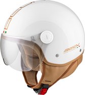 BEON Design Luxe Scooterhelm - Wit - XL - Jethelm met Vizier - Motorhelm voor Dames - Geschikt voor Vespa, Scooter, Brommer, Motor en Snorfiets