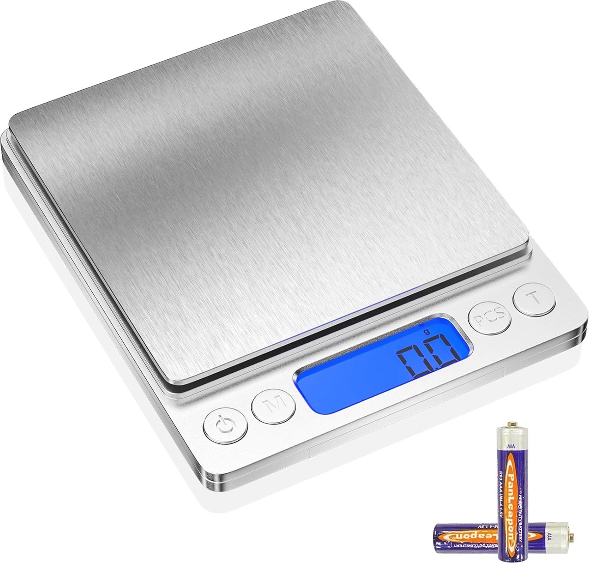 Goedkoopste Keukenweegschaal 3 kg - Digitale Precisieweegschaal met Roestvrijstalen Ontwerp en LED-display - Tarra-functie en 6 Maateenheden voor Voeding