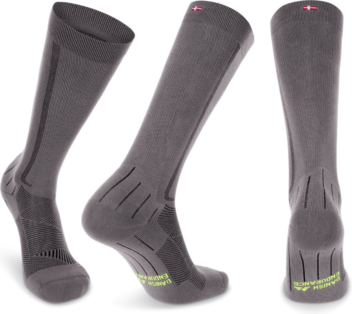 DANISH ENDURANCE Compressiekousen Dames & Heren - 21-26 mmHg - Grijs/Zwart - Maat 43-47 - 1 paar