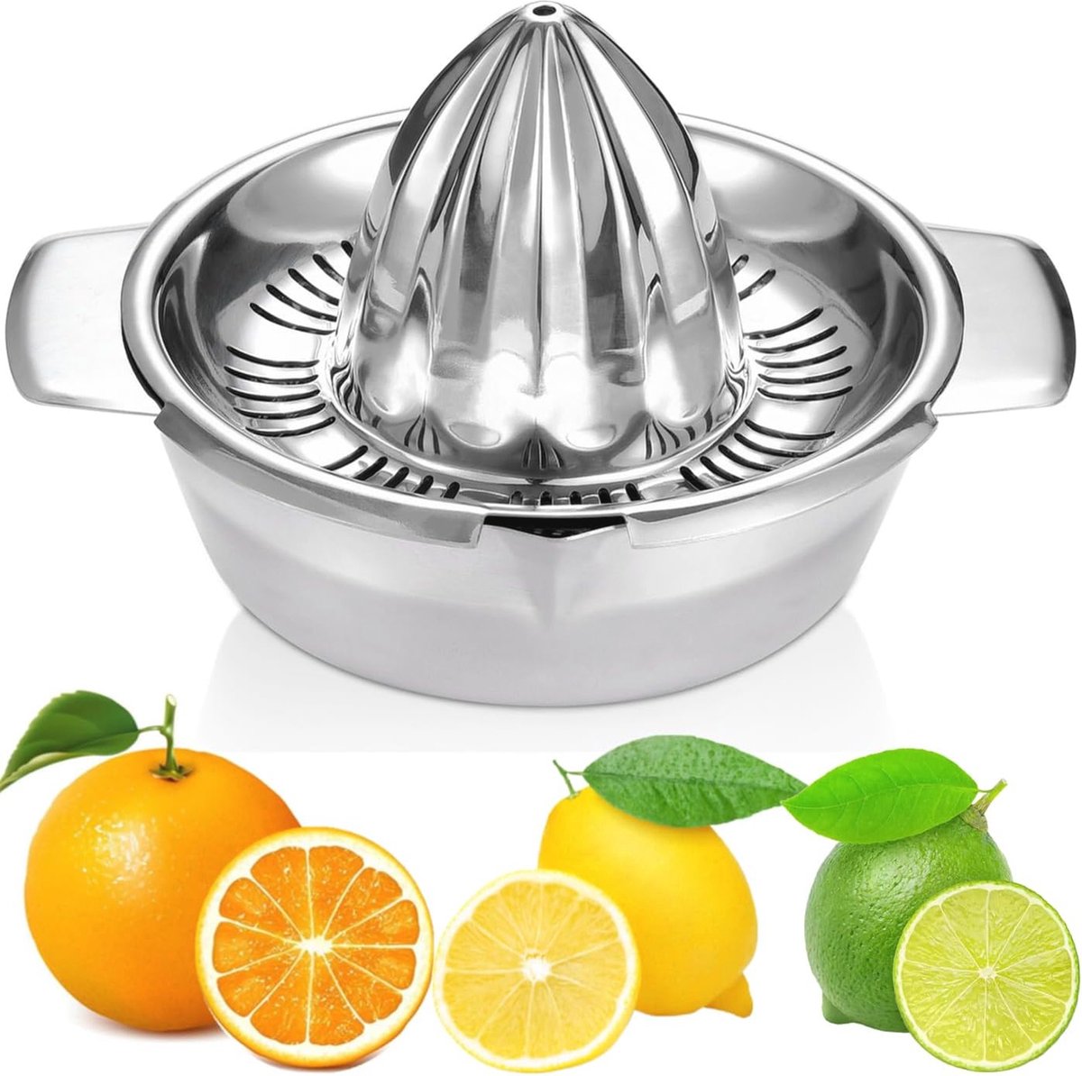 Roestvrijstalen Citruspers - Handmatige Sap Extractor voor Citrusvruchten - 350 ml - Vaatwasserbestendig - Professionele Kwaliteit