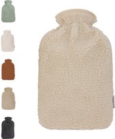 Ølav North – Kruik met Teddy hoes - Tot 6 uur warmte - Warmwaterkruik - 2 liter – Beige - Cadeau voor haar, hem, vrouw, vriendin