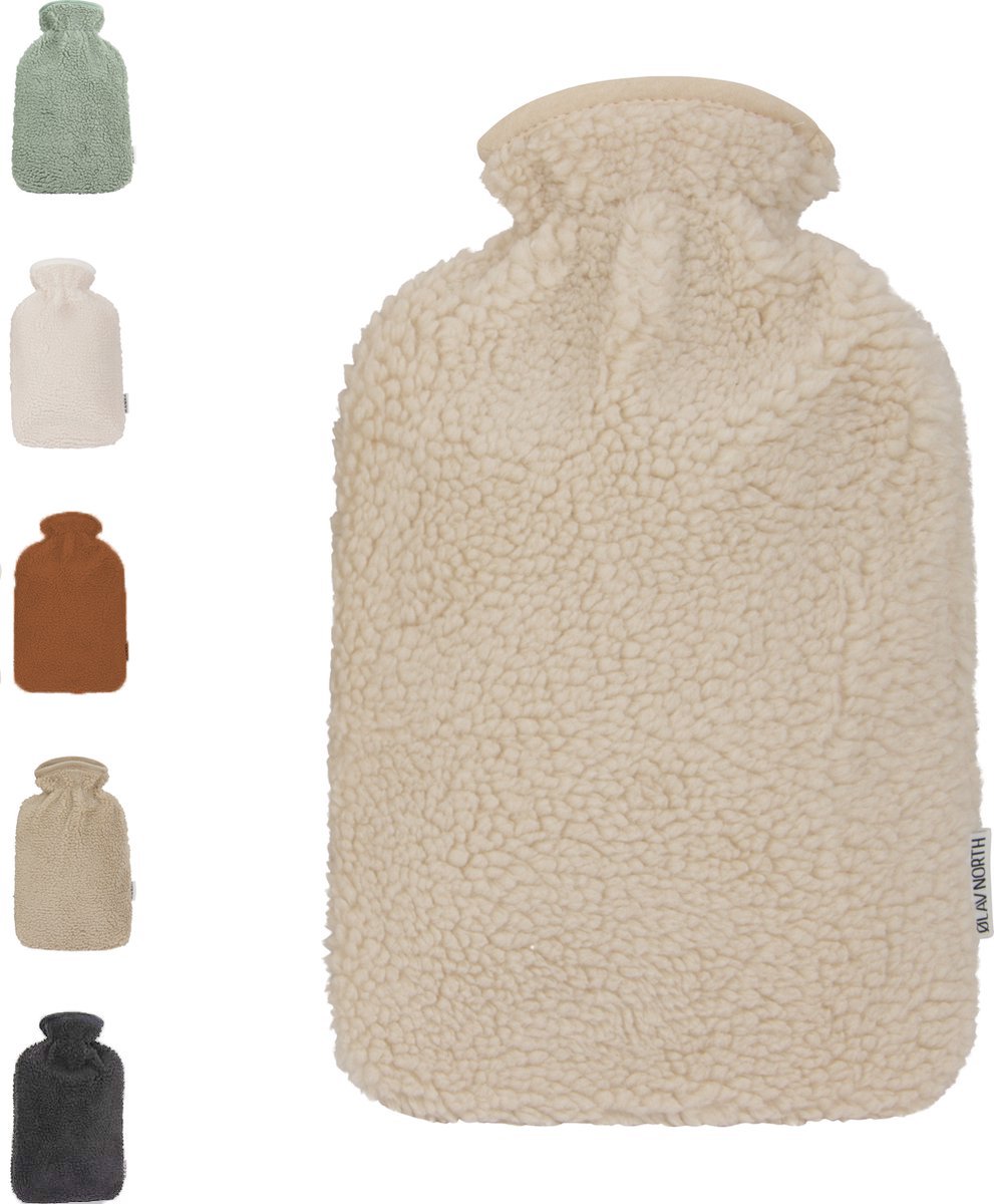 Goedkoopste Ølav North – Kruik met Teddy Hug hoes - Tot 6 uur warmte - Warmwaterkruik - 1.8 liter – Sand Beige - Cadeau voor haar, vrouw, vriendin