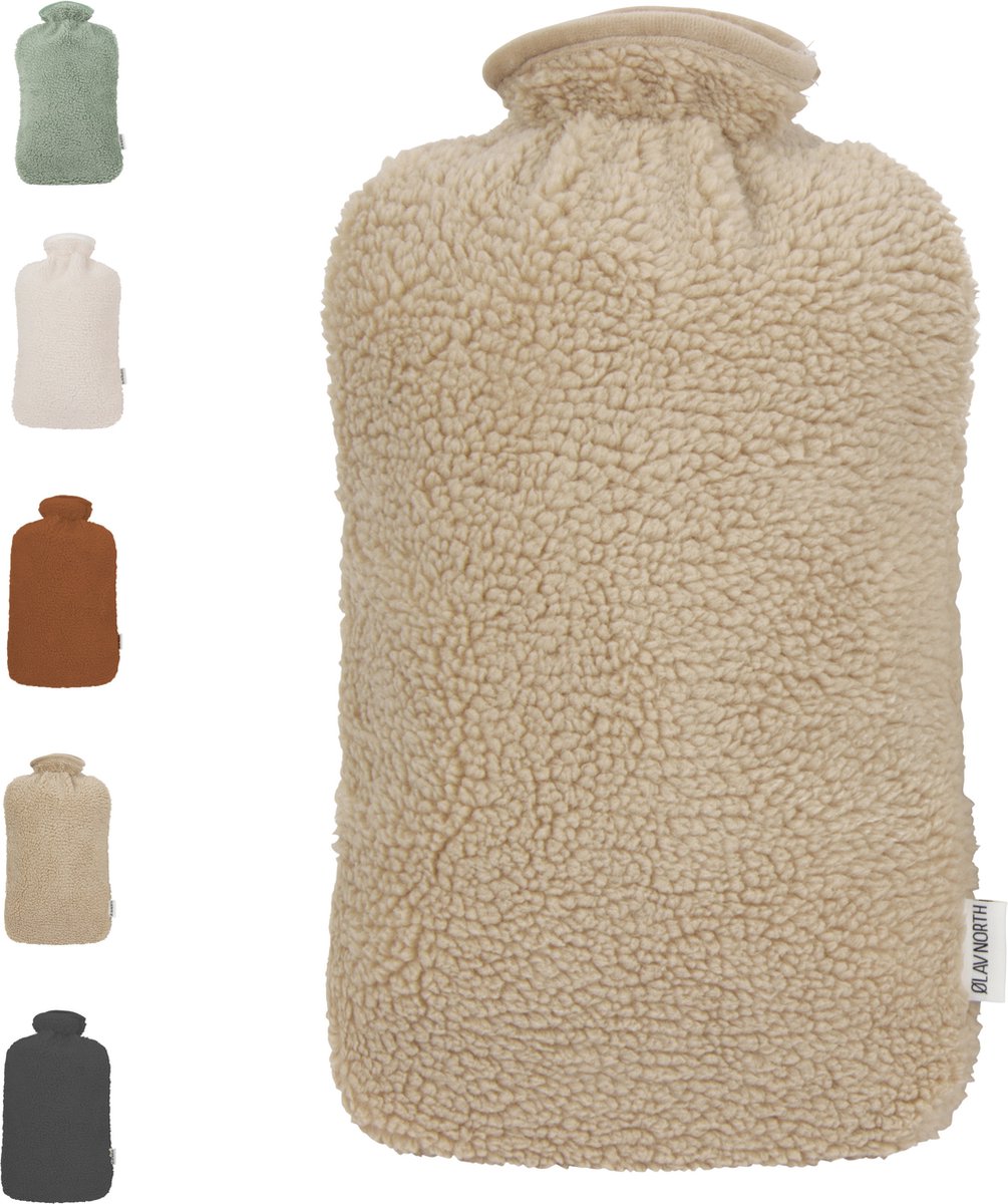 Goedkoopste Ølav North – XXL Kruik met Teddy Hug hoes - Tot 8 uur warmte - Warmwaterkruik - 3.4 liter – Sand Beige - Cadeau voor haar, vrouw, vriendin