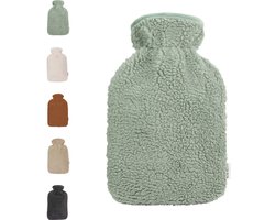 Ølav North – Kruik met Teddy Hug hoes - Tot 6 uur warmte - Warmwaterkruik - 1.8 liter – Forest Green - Cadeau voor haar, vrouw, vriendin