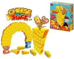Kaas & Muis Balans Spel - Balans Spel - Stapel de Kaas Blokjes en Test Je Evenwicht - Gezelschapsspel voor de hele familie