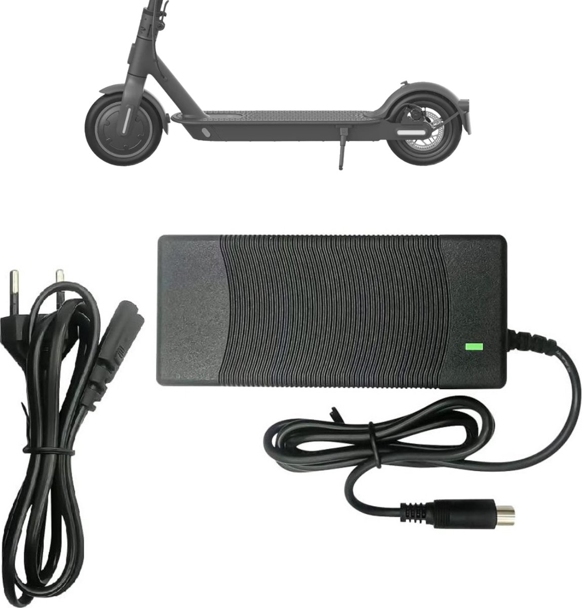 Scooterlader 42V Netsnoer - Compatibel met Step Xiaomi M365, Ninebot ES1/ES2/ES4, Segway Kickscooter - Snelladen, Duurzaam