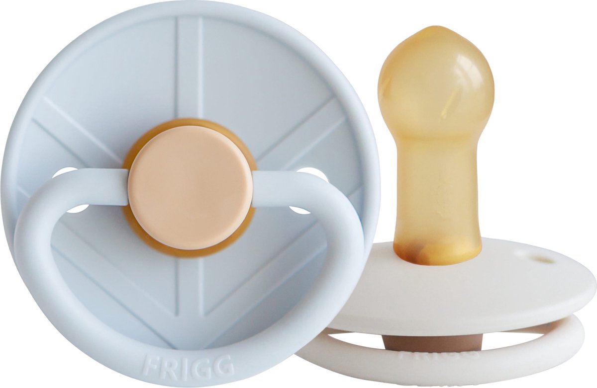 Goedkoopste FRIGG Little Viking Fopspeen - Rond - 2 Stuks - 6-18 Mnd - Powder Blue/Cream