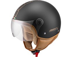 Beon Design luxe scooterhelm - Geschikt als Snorfiets Brommerhelm Motorhelm Scooter helm - Retro Vespa jethelm met Vizier - Volwassenen - M - Mat Zwart - Gratis helmtas Beon Design luxe scooterhelm - Geschikt als Snorfiets Brommerhelm Motorhelm Scooter helm - Retro Vespa jethelm met Vizier - Volwassenen - M - Mat Zwart - Gratis helmtas
