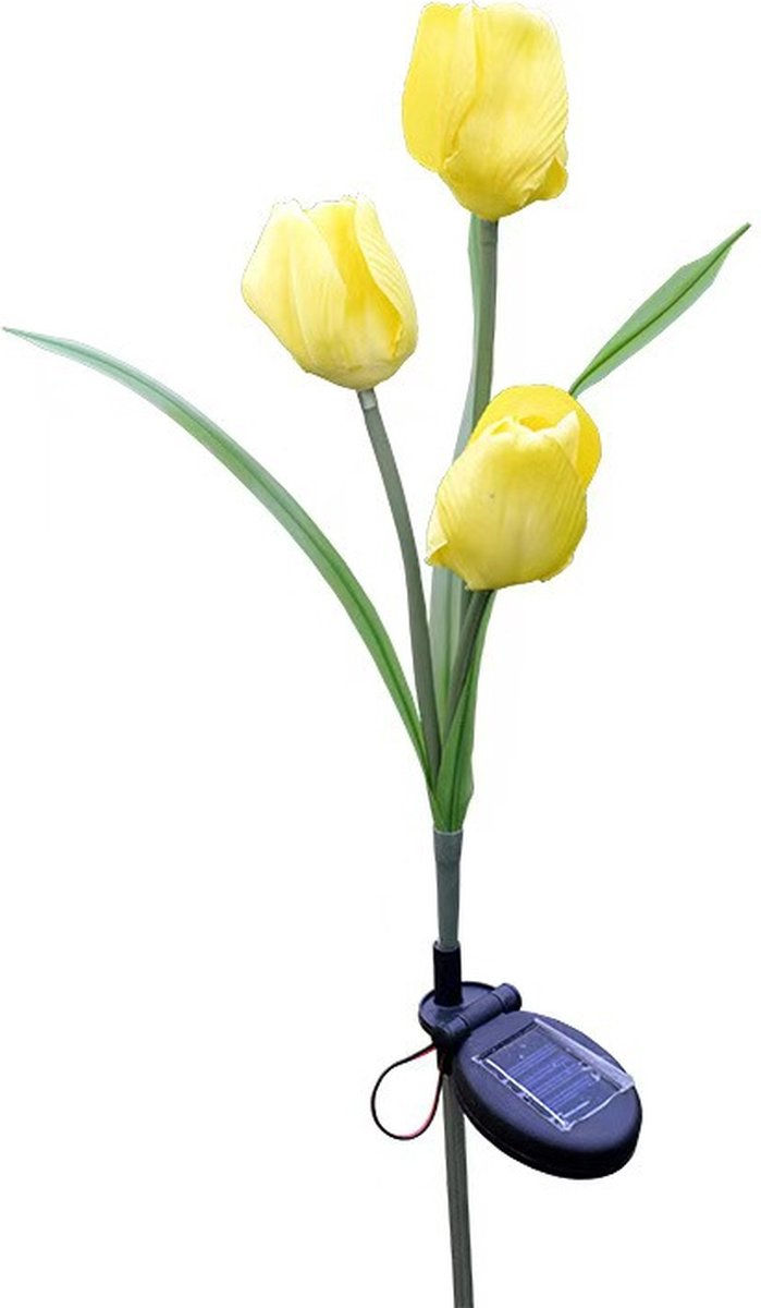 Dailyiled - gele tulp solar verlichting - tuinverlichting - zonne-energie - 72 cm - bloem - plant