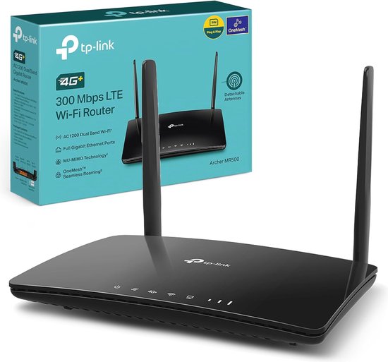 Draadloze Dual-Band Gigabit Router 4G+ met Nano SIM-sleuf en MU-MIMO ...