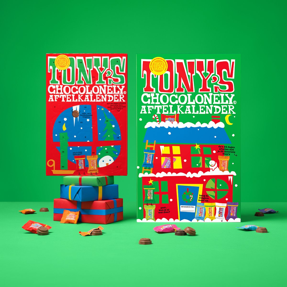 Tony's Chocolonely Mega Adventskalender 2025 - Sint en Kerst- Chocolade cadeau - 10 smaken - Fairtrade - 12 stuks – foto 4