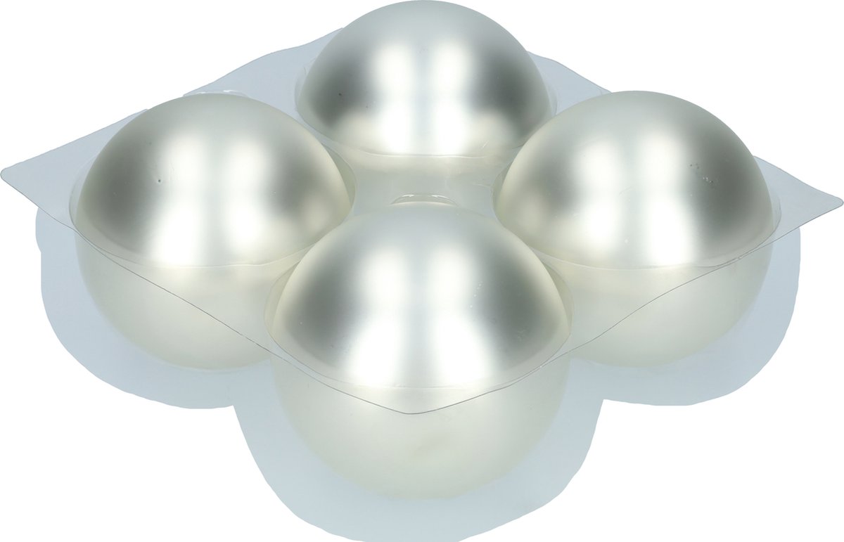 Glazen kerstballen - Set van 4stuks/100mm - Luxe kerst decoratie - Sfeervolle kerstversiering voor in de kerstboom - Glas - Matte Silver - Mat Zilver – foto 7