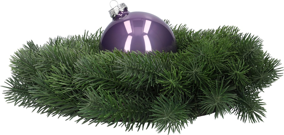 Glazen kerstballen - Set van 4 stuks/100mm - Luxe kerst decoratie - Sfeervolle kerstversiering voor in de kerstboom - Glas - Frosted Lilac - Donkerpaars – foto 8