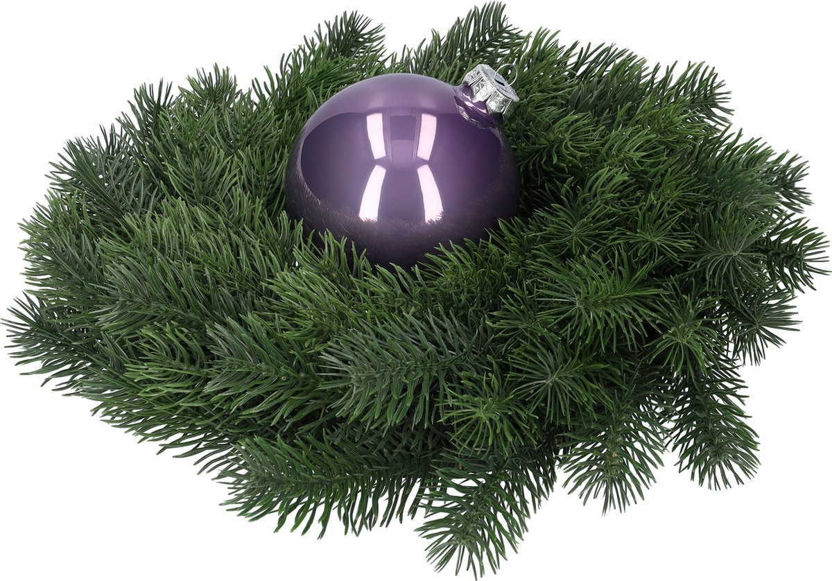 Glazen kerstballen - Set van 4 stuks/100mm - Luxe kerst decoratie - Sfeervolle kerstversiering voor in de kerstboom - Glas - Frosted Lilac - Donkerpaars – foto 6