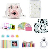 Somstyle Set complet Accessoires de vêtements pour bébé pour Fujifilm Instax Mini 12 – Sac pour appareil photo avec Filtres , album photo et plus encore – Fleurs Witte
