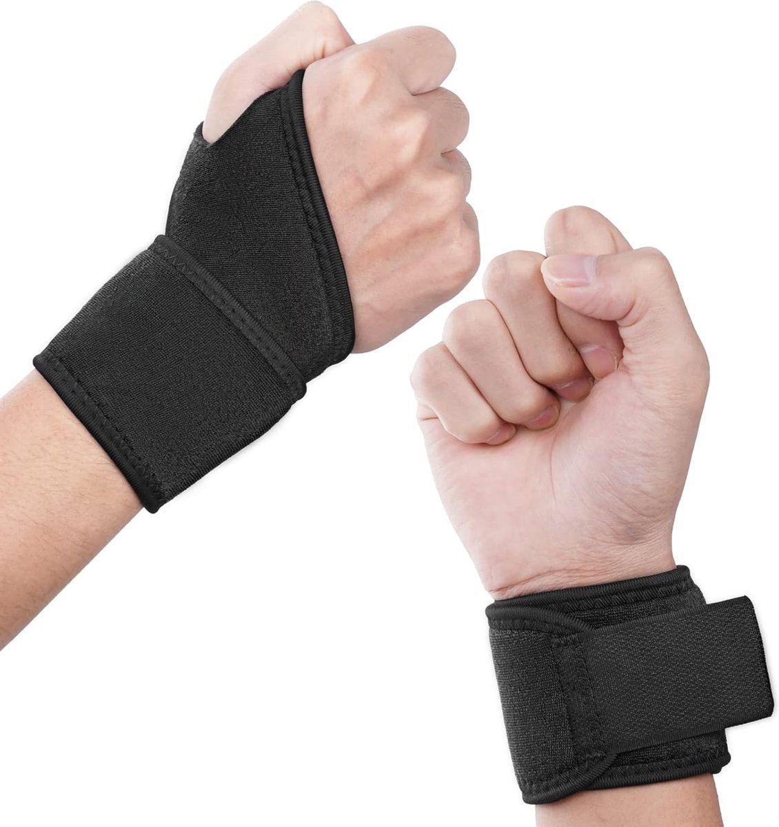Waledano® Universele Polssteun - Polsbandage voor Links en Rechts - Pols Ondersteuning - One Size Polsbandage - Ademende Polsband voor Sportbescherming - Zwart