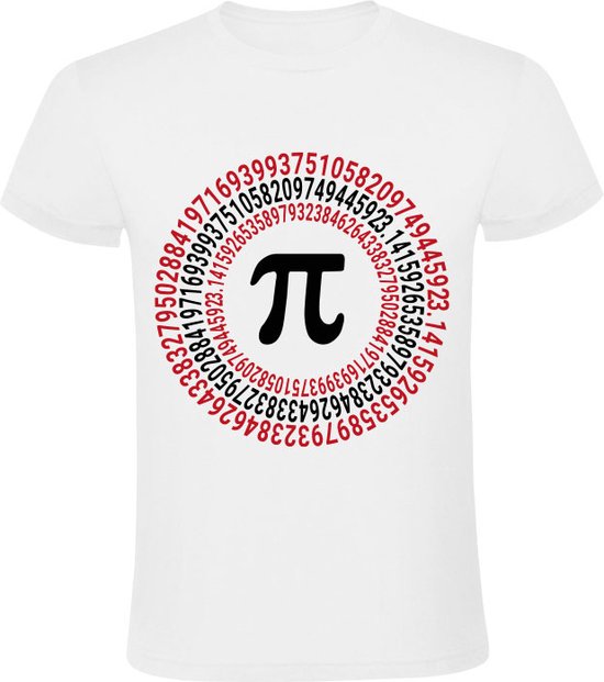 Pi Getal Heren T-shirt - natuurkunde - wetenschap - computer - wiskunde - programmeren - formule - cirkel