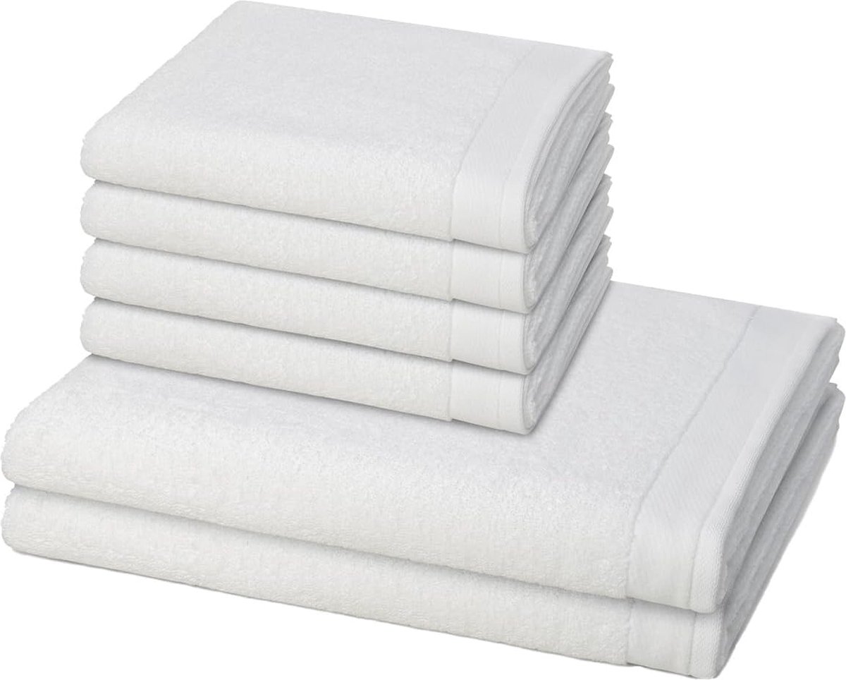 Goodivery ® Luxueuze Set van 4 Handdoeken en 2 Badhanddoeken voor Ultiem Comfort in Sneeuwkleur