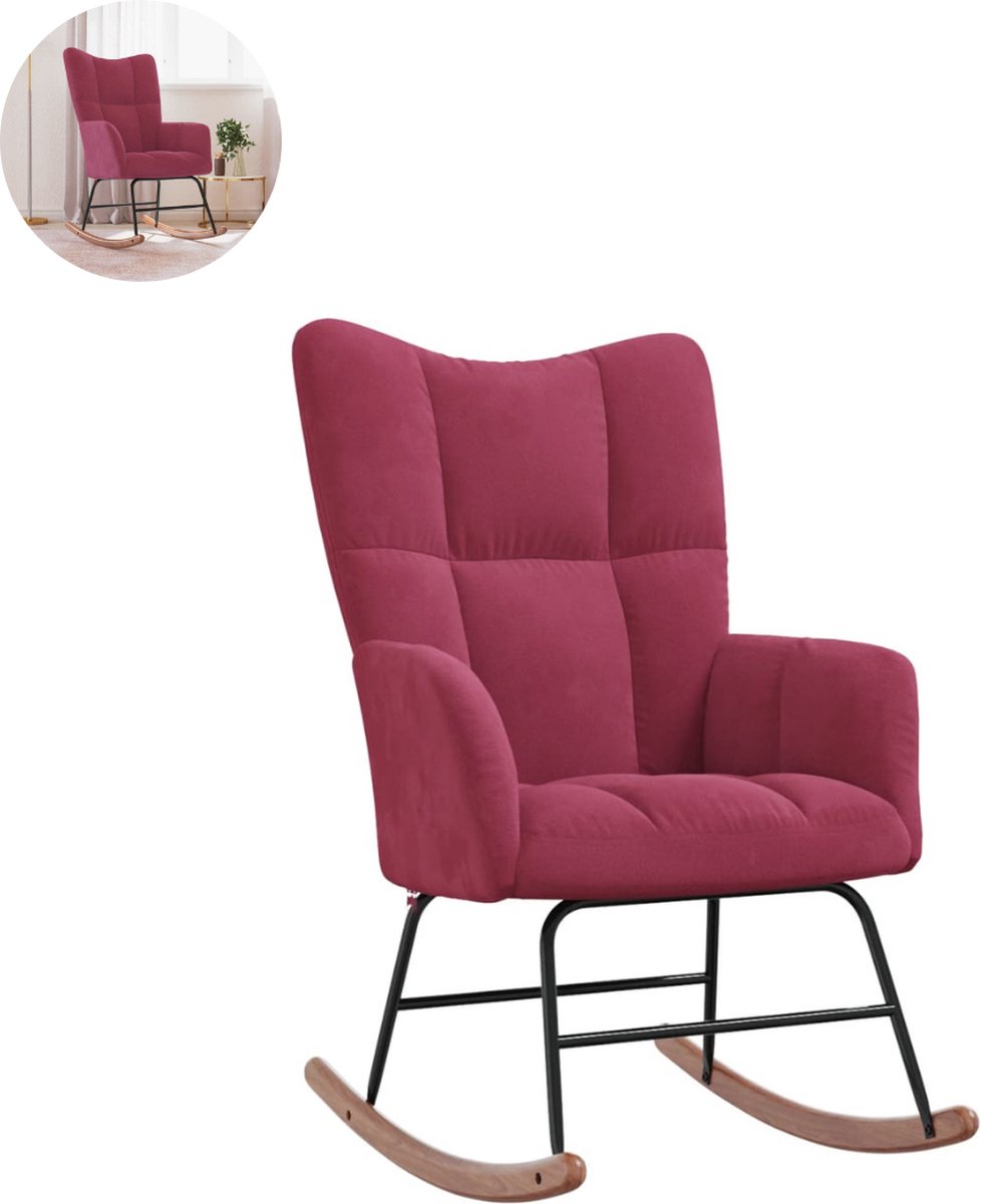 Fauteuil - Relaxzetel - Relaxstoel - Relaxfauteuil - Stoel - Met armleuning - Voor één Persoon - Wijnrood