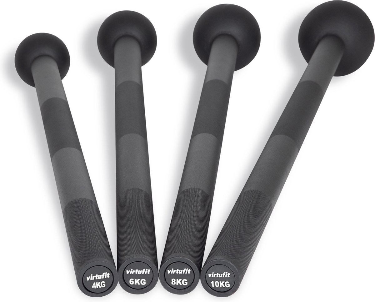 VirtuFit Macebell Set - Zwart - 4, 6, 8, 10 kg