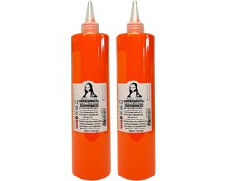Südor Textielverf 1000 ml, neon oranje.Wasbestendige textielverf voor lichte stoffen. Wasmachinebestendig, wasbestendig. Fixatie door strijken (2 x 500 ml)
