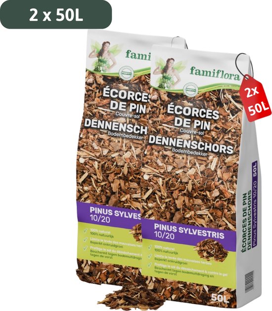 Famiflora dennenschors 10-20 (100 l) pinus sylvestris - 2 x 50L
