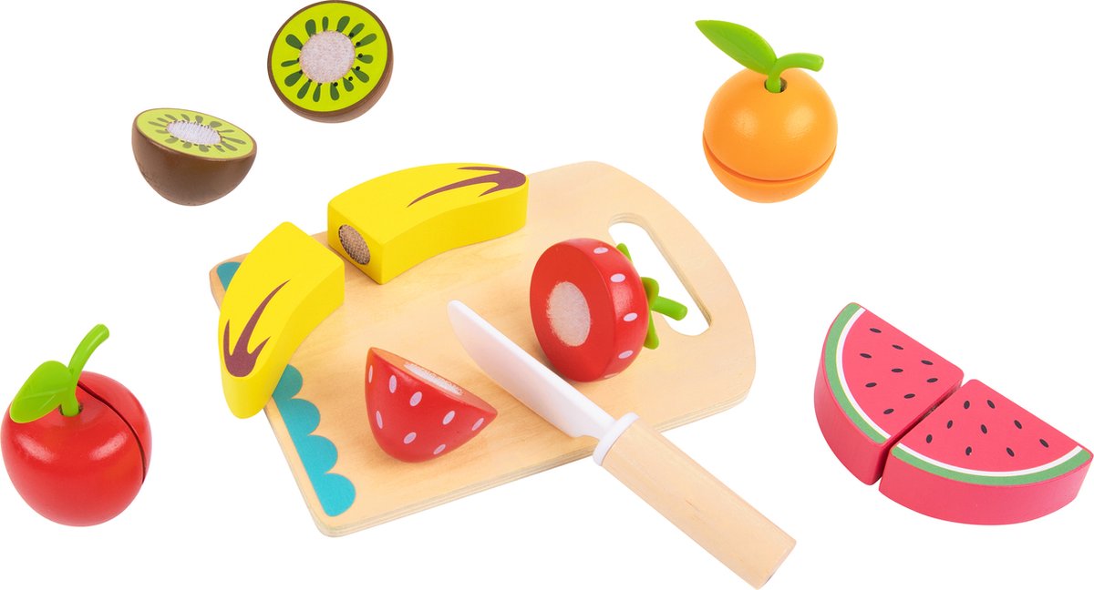 Tooky Toy Snijset Fruit van Hout – FSC Mixed - Educatief Speelgoed