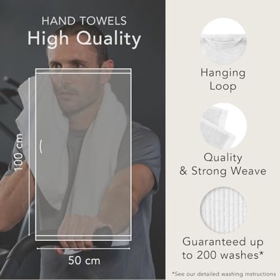 Ôhm Badhanddoek Set 6 Stuks Beige 100% Katoen 500 g/m² – 2 Badhanddoeken 70x140 cm 2 Handdoeken 50x100 cm 2 Handdoeken 30x50 cm – Badkamer Handdoek Set – OEKO-TEX