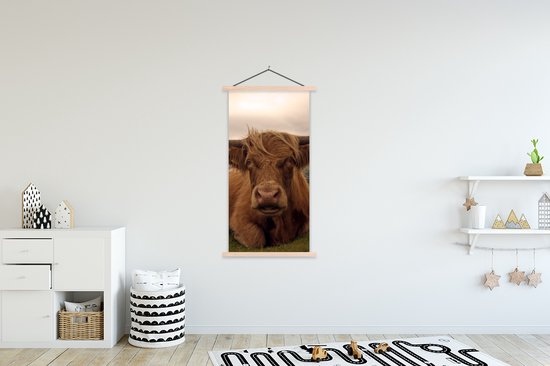 Porte-affiche avec affiche - Affiche scolaire - Highlander écossais - Animaux - Berg - 90x180 cm - lattes vierges