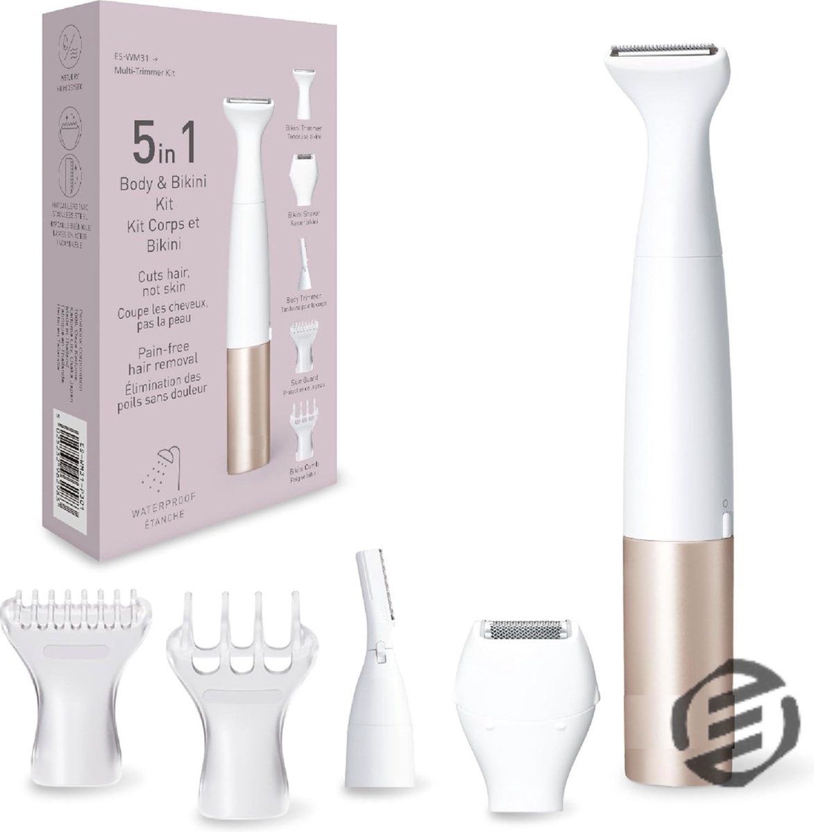 Equivera Ladyshaves voor Vrouwen - Trimmer voor Vrouwen - Scheerapparaat Vrouw - Ontharingsapparaat - Bikinilijn - Oksels - Benen