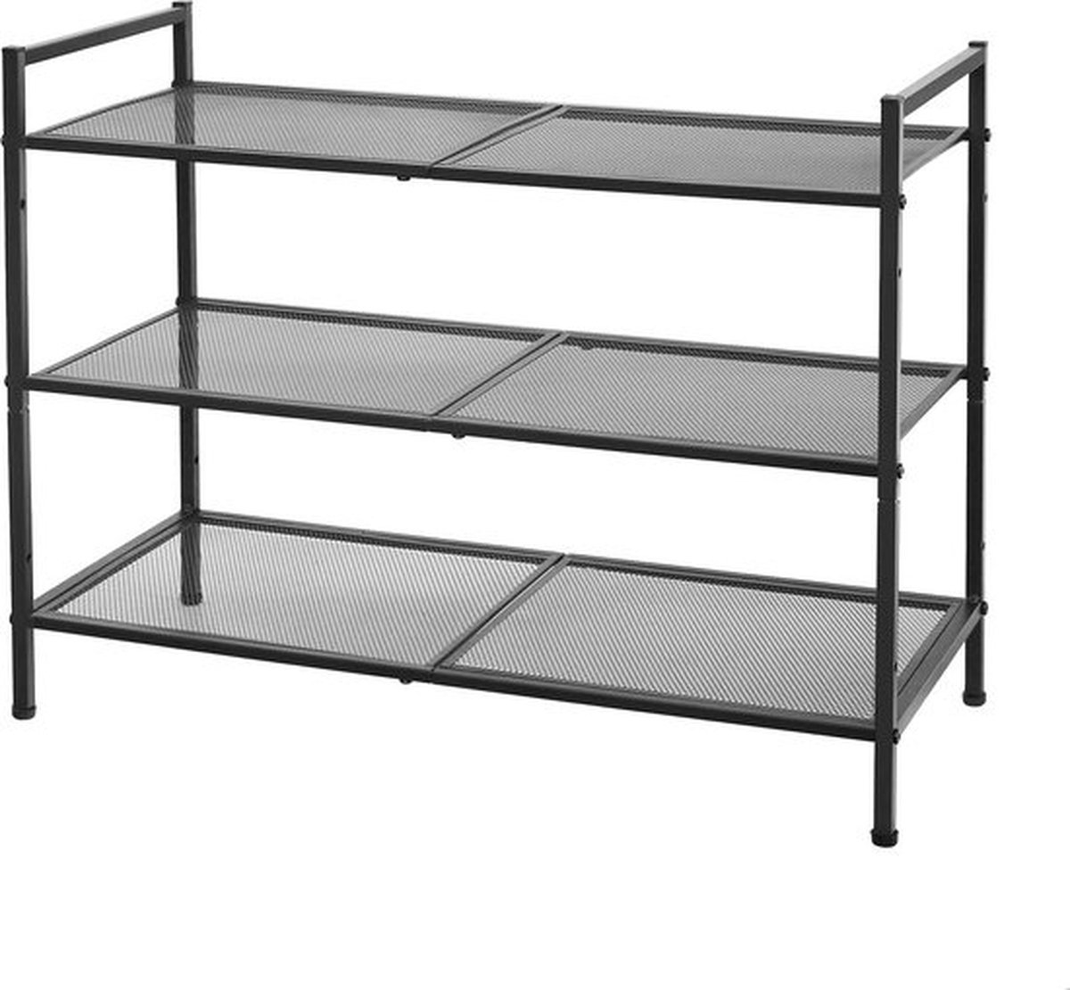 MIRA Home - Schoenenrek - Schoenenbank - Zwart - Staal - 68,5x30x53cm