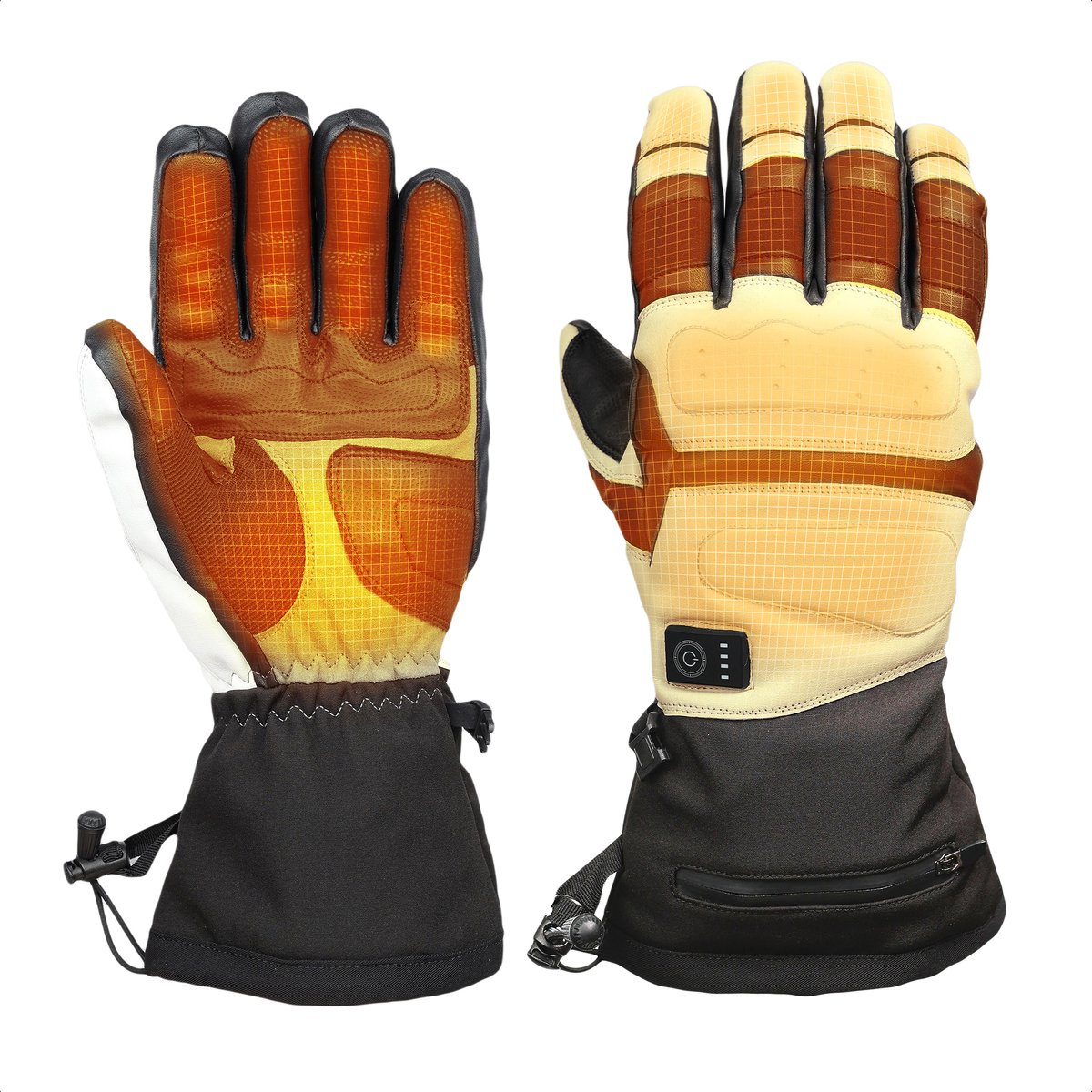 HEATDRY® Clothing - Verwarmde Ski Handschoenen - WinterSport-7.4v- Zwart - Maat S