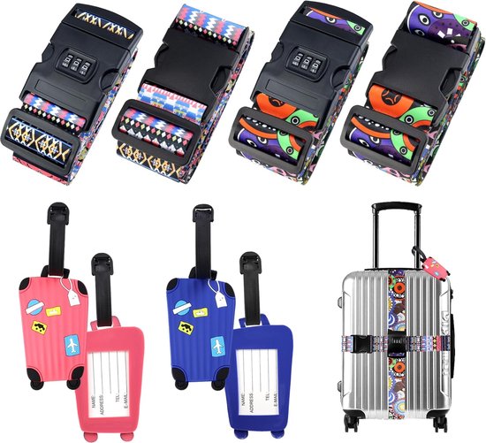 Koffer/bagage riem bedrukt met naam (met code-slot