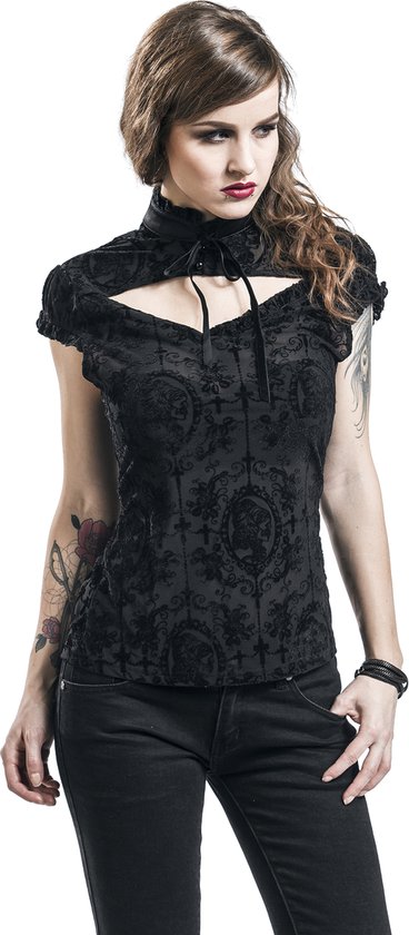 Blouse Banned -L- Regardant la Dentelle Noir