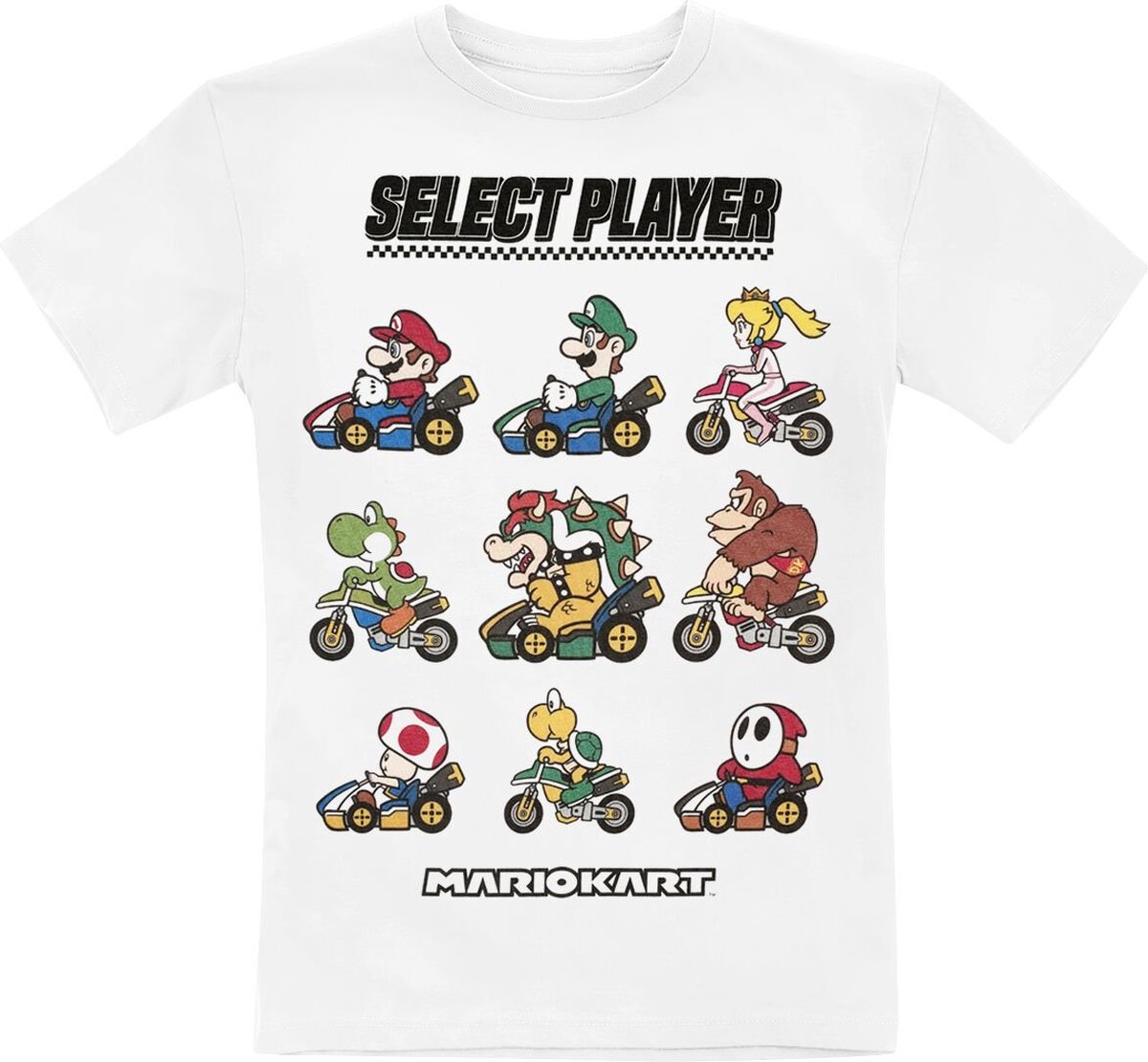 Super Mario Kids - Choose Your Driver Unisex T-shirt - wit - 152