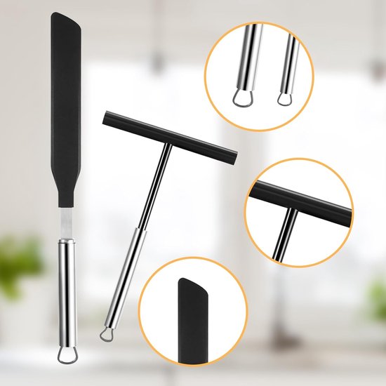 Spatule à Crêpes En Acier Inoxydable - Set De 2 (Distributeur Et Spatule) Pour Cuisine Maison