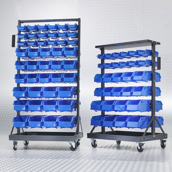 Datona® Verrijdbaar opbergsysteem met 60 voorraadbakken