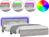 vidaXL-Bedframe-met-hoofdeinde-en-LED-licht-grijs-sonoma-160x200-cm